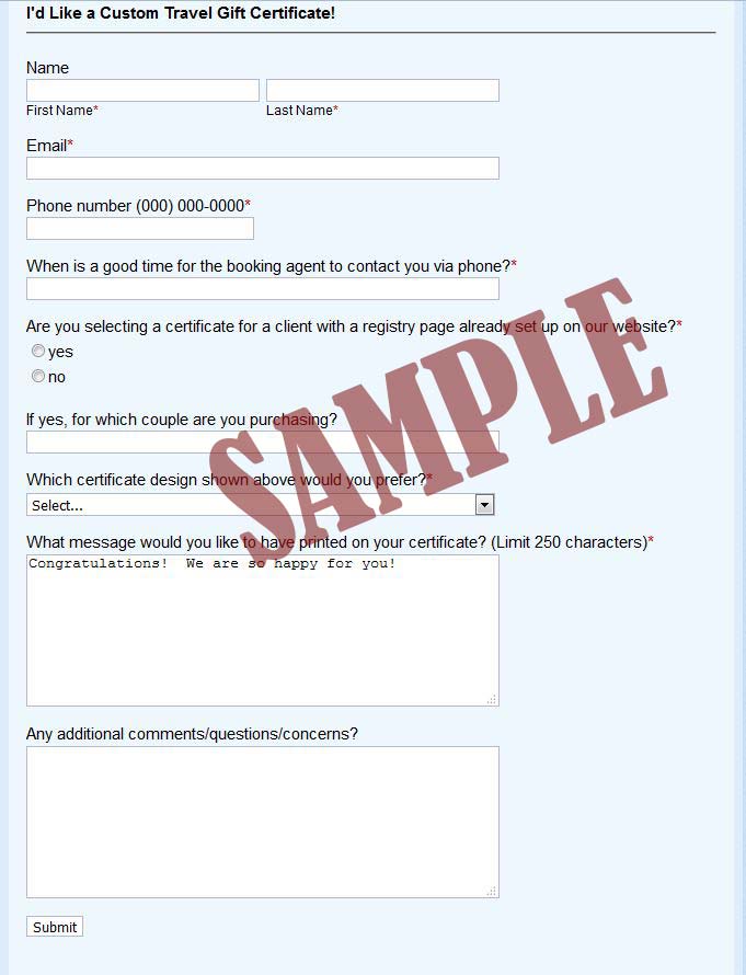 sample gift certificate