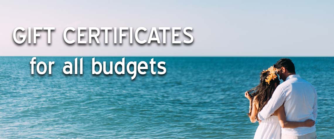 bride and groom on beach were given gift certificate